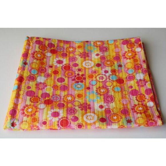 Vintage Girls Flower Power Dress 90s does 70s Seersucker - Picture 6 of 6